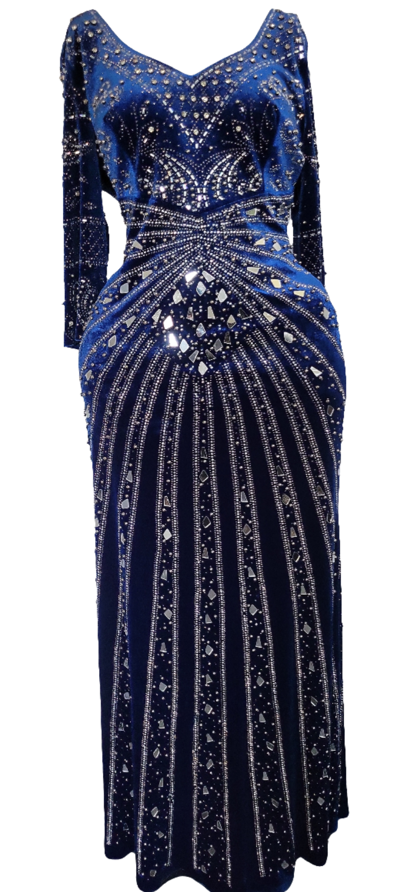 Beautiful Royal Blue Plus-size Casual and Evening Dress