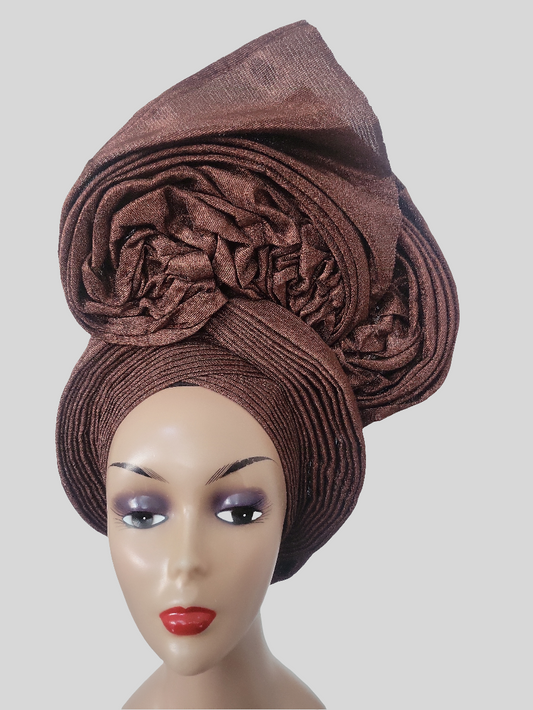 100% Original Aso-oke In Beautiful Auto Gele Style