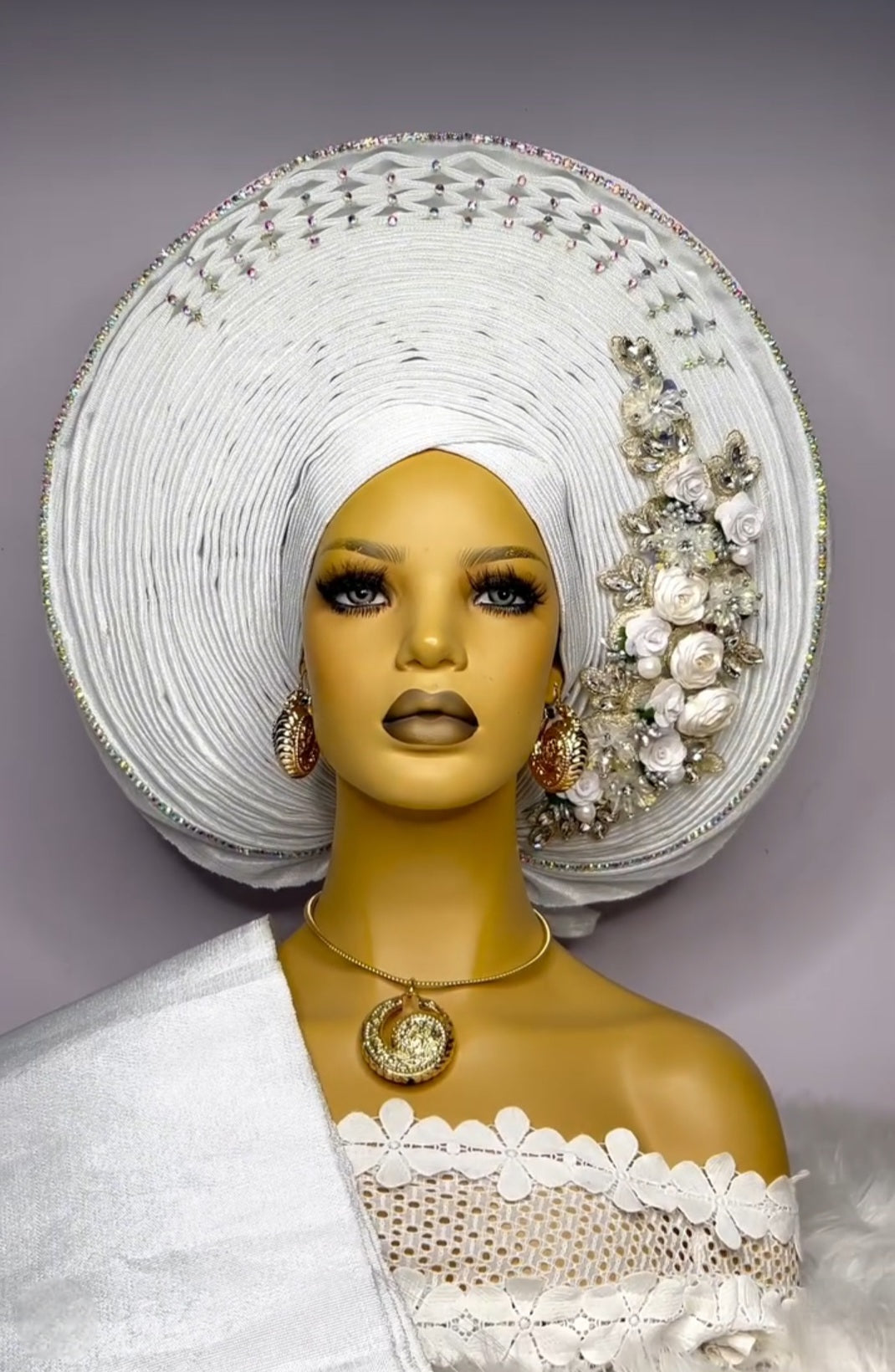 Beautiful Classic Original Aso-oke In Auto Gele & Ipele Ready-to-wear