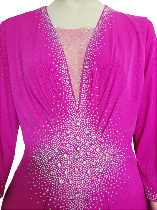 Beautiful Hot Pink Plus-size Casual and Evening Dress